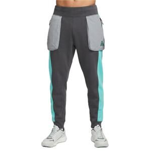 Nike ACG Gray Teal Blue External Zippered Pockets Sweatpants Joggers size L
